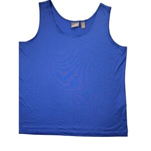 Chico's Royal Blue Microfiber Tank Top Scoop Neck Sleeveless Size 2 Large